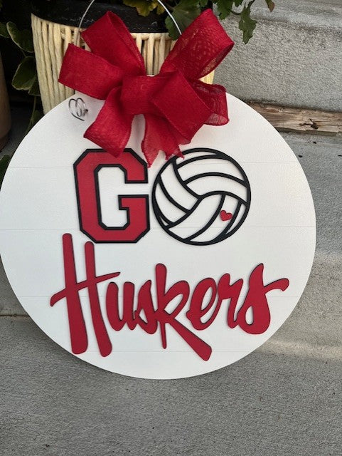 Husker Volleyball Door Hanger