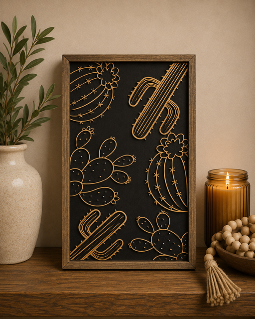 Cactus Wood Decor